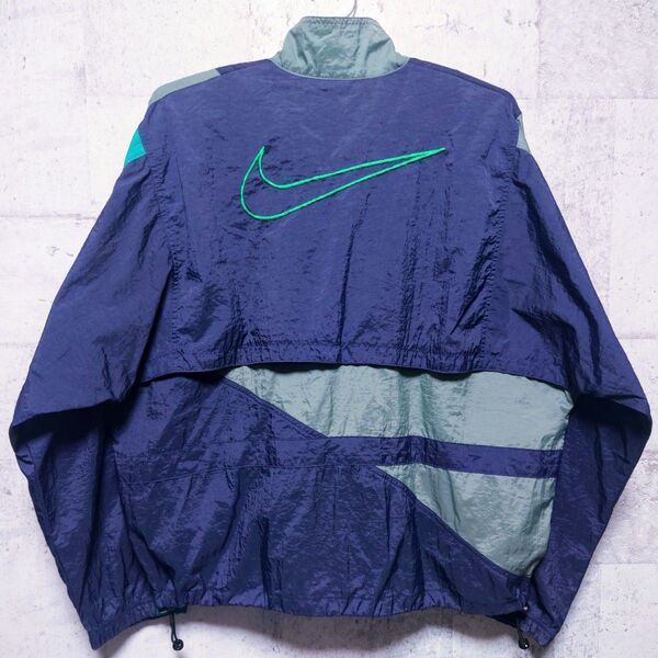 90s NIKE ナイキ ナイロンジャケット マルチカラー 刺繍ロゴ