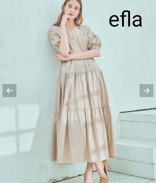 efla 新品タグ付きオーガニックコットン半袖ティアードワンピース