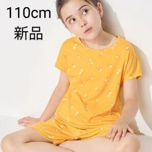 ユニクロ エアリズム コットンブレンド 半袖パジャマ オレンジ