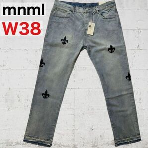 【新品】mnml ミニマル フルールパッチ ストレート デニム ジーンズ W38