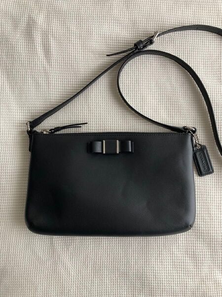 COACH ダルシーサフィアーノ リボン ショルダーバック