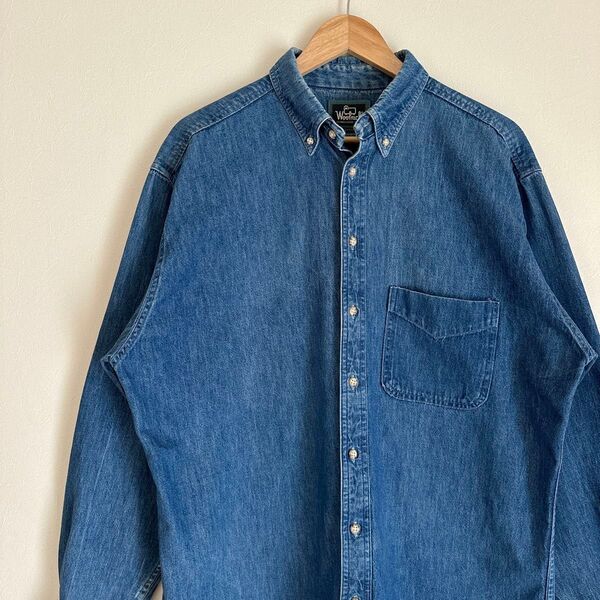 L USA製 Woolrich ウールリッチ デニムシャツ 長袖 長袖シャツ 古着