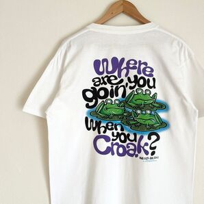 L 90s USA製 カエル Tシャツ シングルステッチ 両面 US古着