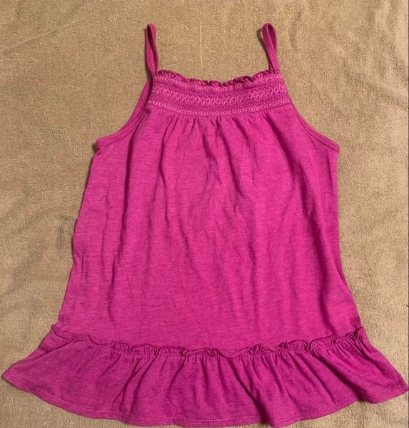 gap kids ギャップ キッズ チュニック キャミ ソール ノースリーブ フリル チュニック ピンク パープル 夏 130cm