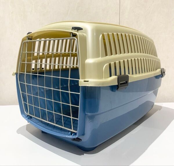 【本日限定価格】FOP ペット キャンピング キャリー ケース ゴールド × ブルー イタリア製 小型犬 猫 向け Sサイズ