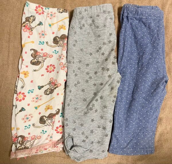 【本日限定価格】【3点セット】ディズニー プリンセス GAP 星柄 グレー ドット ブルー パンツ ズボン 100-110cm