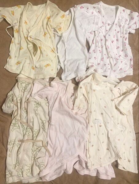 本日限定価格 6点 50-60cm 靴下 新生児 ベビー 半袖 肌着 ロンパース カバーオール 夏 服 プーさん 花 熊 ピンク