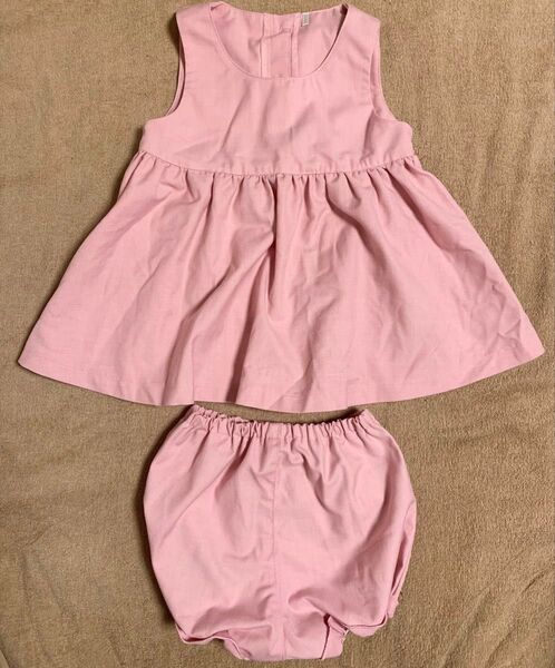 【本日限定価格】新品 CHERBIC ブルマ付 ノースリーブ 女の子 ワンピース ピンク セット 90cm