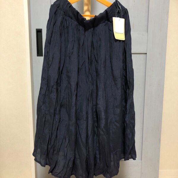 新品 しまむら スカーチョ L ネイビー ガウチョパンツ