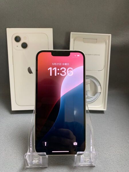美品 Appleストア版 SIMフリー iPhone13 128GB スターライト色