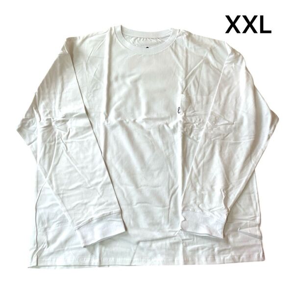 新品 シンプル メンズ ホワイト 長袖シャツ 大きめ ゆったり XXL 春夏 ロンT 長袖Tシャツ