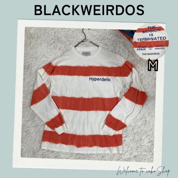 BLACKWEIRDOS ブラックウィドゥ タイダイ染 ロンT M ボーダー ロングTシャツ 長袖 Tシャツ カットソー プリント