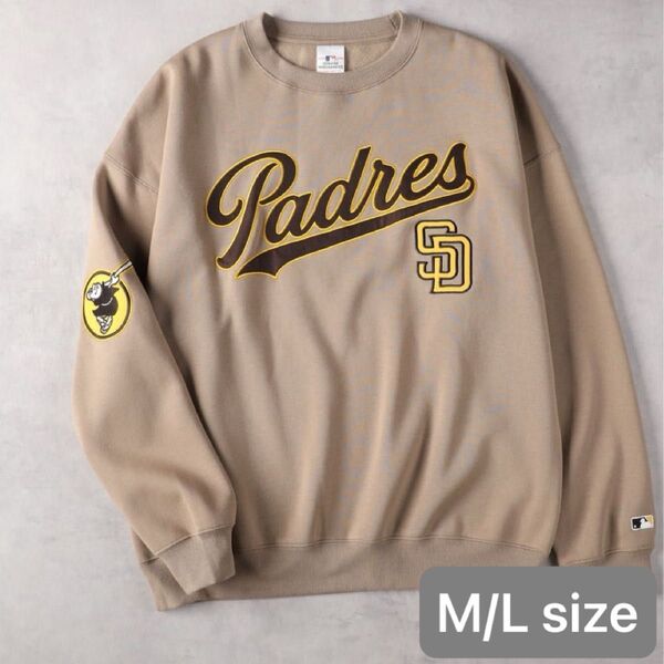 【別注】 MLB公式 サンディエゴ・パドレス 裏起毛スウェットトレーナー トップス M/Lサイズ