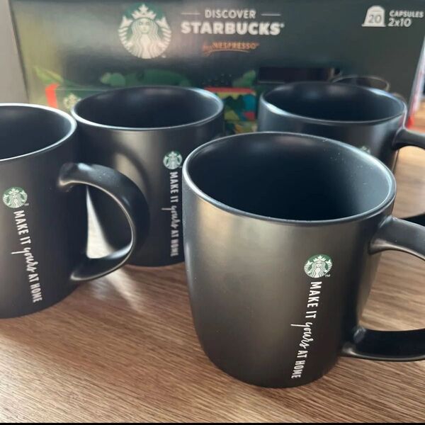 新品 4個 スターバックス STARBUCKS マグカップ 陶器製 スタバ