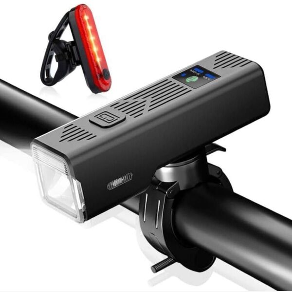 自転車 ライト 3000mAh大容量 自転車ヘッドライト 防水 自動点灯モード USB充電式 LEDヘッドライト テールライト付き