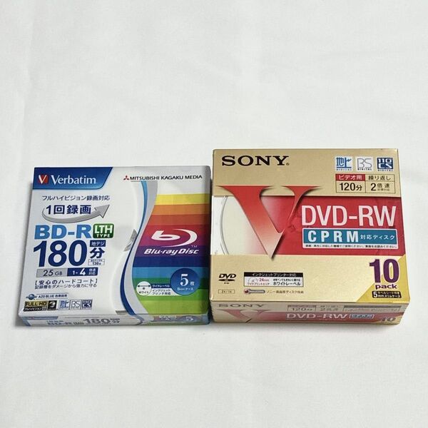 SONY ソニー DVD-RW 10枚 ビデオ 録画用 テレビ / Verbatim BDーR 25GB 5枚