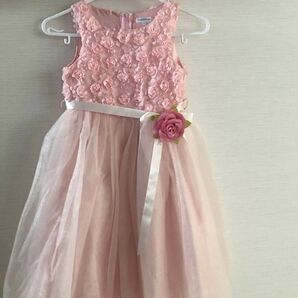 女の子用 ドレス ピンク 花 130cm ピアノ発表会【キャサリンコテージ】溢れる薔薇のラメチュールドレス 子供ドレスTAK