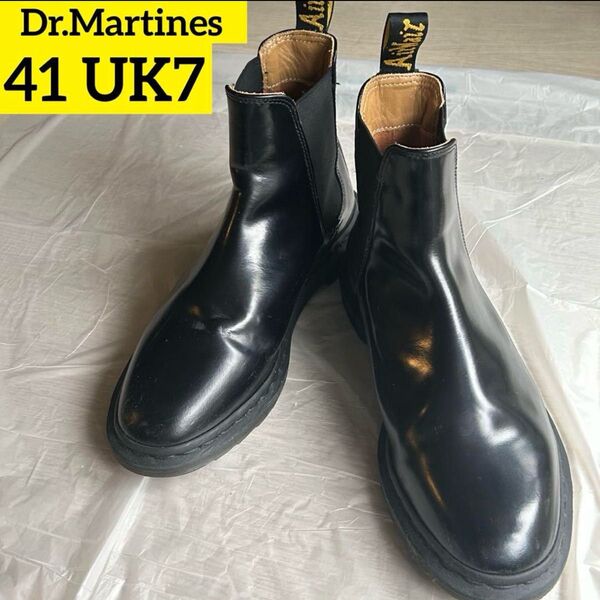 【美品定価3万円】ドクターマーチンチェルシーブーツブラック26.0 26.5 サイドゴア Dr Martens 英国製