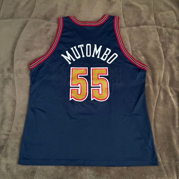 90s NBA DENVER NUGGETS Dikembe Mutombo 55 ゲームシャツ ユニフォーム サイズ48