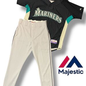 【激レア】Majestic /オーセンティックユニフォームパンツ&プラクティスシャツ/シアトル・マリナーズ