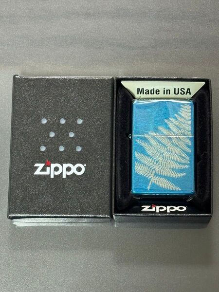 zippo 植物 ブルーダスト 特殊加工品 2016年製 シルバーインナー 同年代 2016年製 ケース 保証書