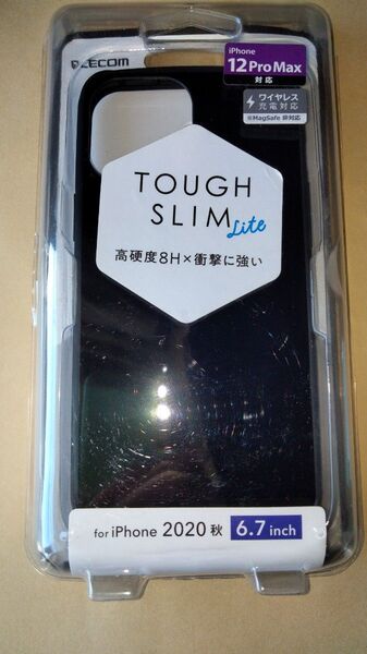 エレコム iPhone 12 Pro Max ハイブリッドケース TOUGH SLIM LITE ブラック 独自設計エアクッション