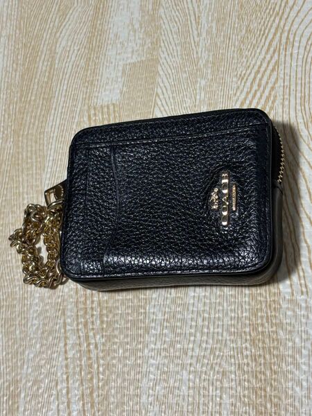 COACH コインケース 小銭入れ財布 ブラック パスケース
