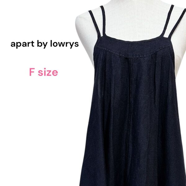 apart by lowrys アパートバイローリーズブラック キャミワンピース Fサイズ Aライン ノースリーブ ワンピ 黒