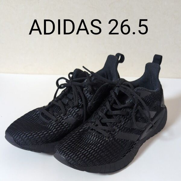 メンズ adidas ランニングシューズ ブラック 26.5cm