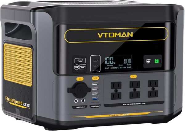 VTOMAN FlashSpeed 1000 ポータブル電源 大容量 828Wh 60分満充電 リン酸鉄リチウムイオン
