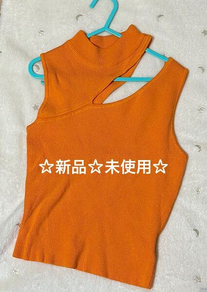 ☆新品☆未使用☆GYDA オレンジノースリーブトップス