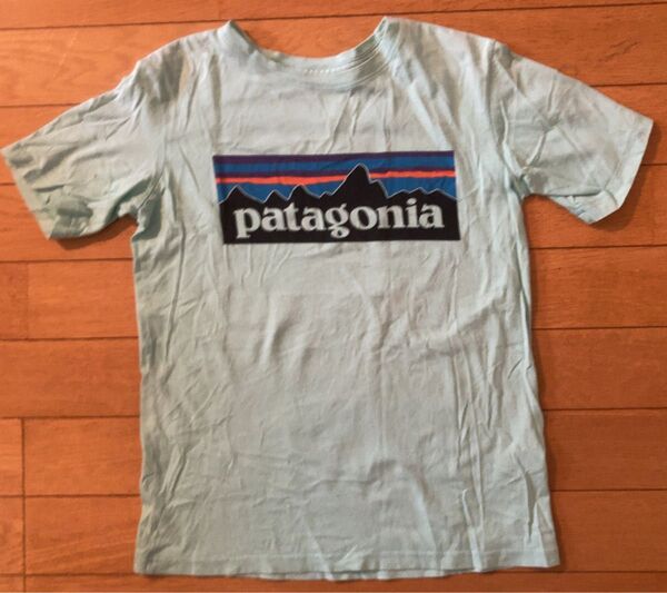 パタゴニア Patagonia Tシャツ 半袖 ロゴ グリーン キッズ S 7歳 8歳 120 アウトドア