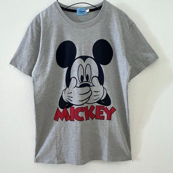 Disney ミッキーマウス プリントTシャツ グレー XL ユニセックス オーバーサイズTシャツ グレー 半袖Tシャツ 古着