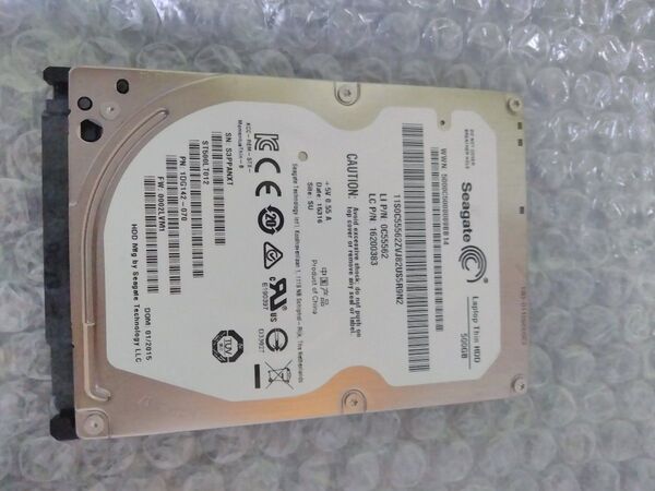 Segate HDD 500GB SATA 2.5インチ ST500LT012