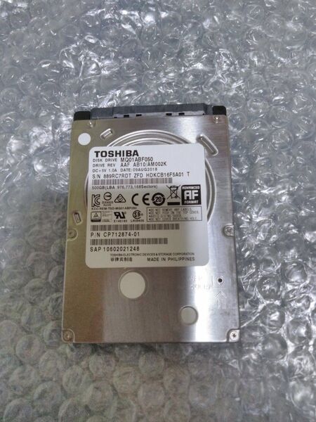 TOSHIBA HDD 500GB SATA 2.5インチ