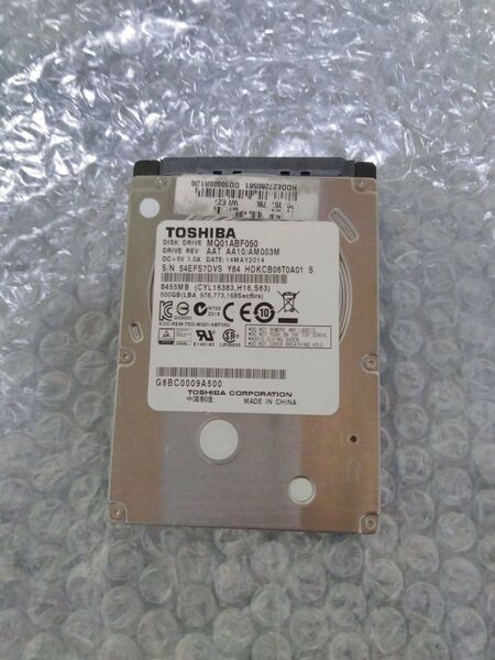 TOSHIBA HDD 500GB SATA 2.5インチ