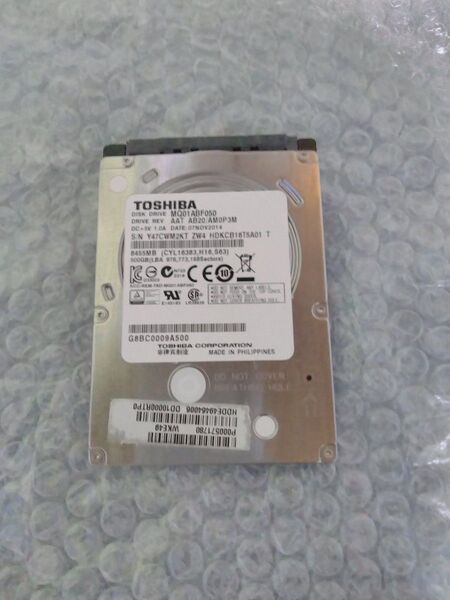 TOSHIBA HDD 500GB SATA 2.5インチ 使用時間80H
