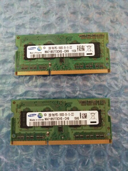【ノートPC用メモリ】 SAMSUNG DDR3 PC3L-12800S 4GB (2GB×2枚セット)