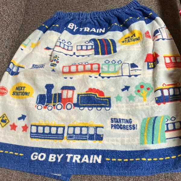 ラップタオル プールタオル 電車 乗り物 汽車 幼稚園 保育園 巻きタオル スナップタオル