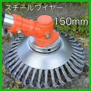 スチール ワイヤー 草刈機 ブラシ 15cm 6インチ 替え刃 草刈り機の刃 庭掃除 お手入れ 苔 ガーデニング 園芸 花