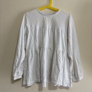 キッズ ホワイトフレア長袖カットソー