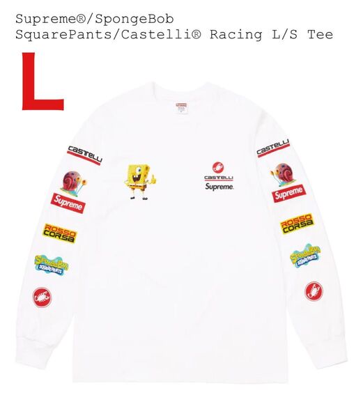 Supreme SpongeBob SquarePants/Castelli Racing L/S Tee L White