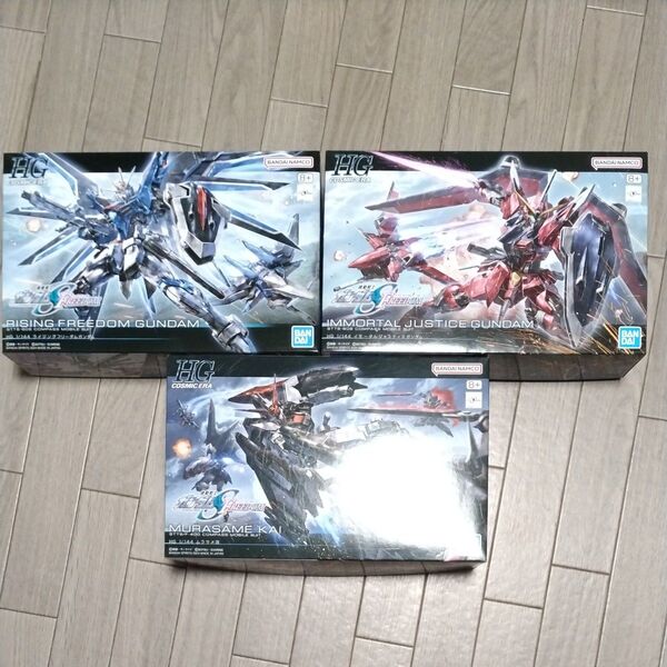 HG ライジングフリーダムガンダム イモータルジャスティスガンダム ムラサメ改 未組立