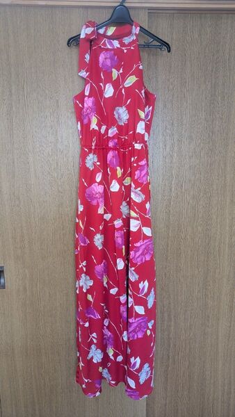 【未使用】BANANA Republic花柄ロングワンピース レッド リゾート