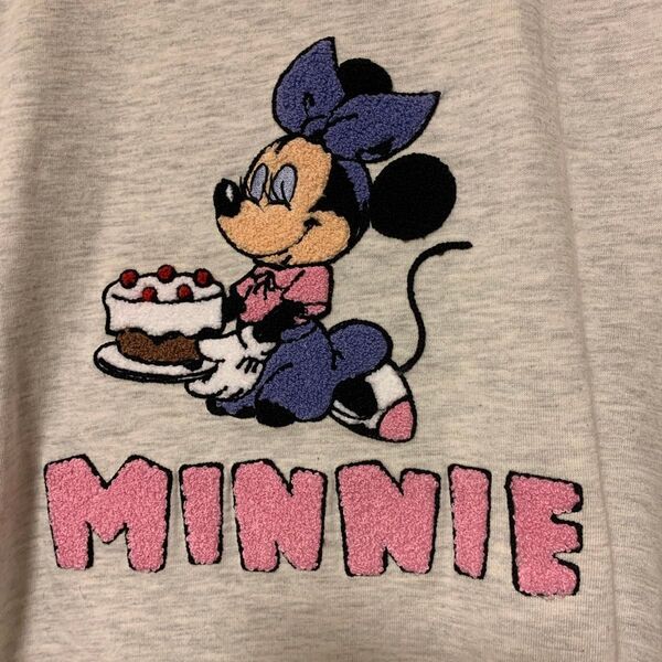 ディズニー ミニー刺繍グレー半袖Tシャツ LLサイズ 新品タグ付