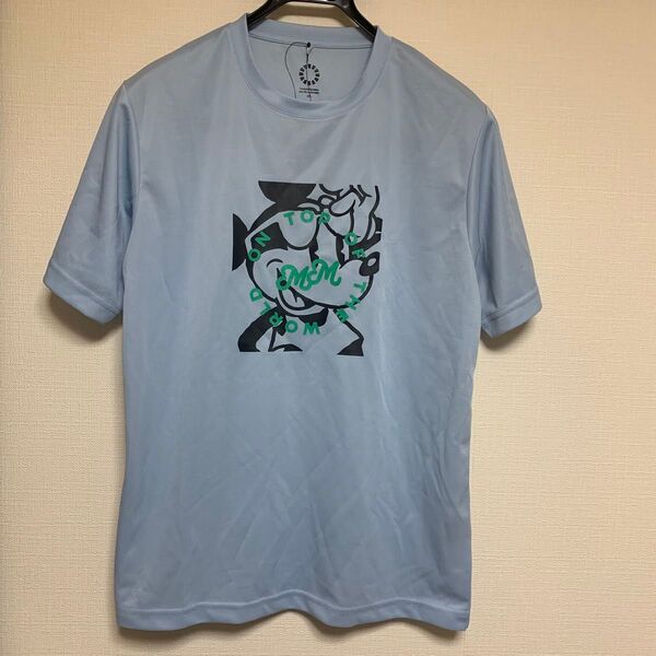 ディズニー 水色 ミッキーマウス Tシャツ Mサイズ 新品タグ付