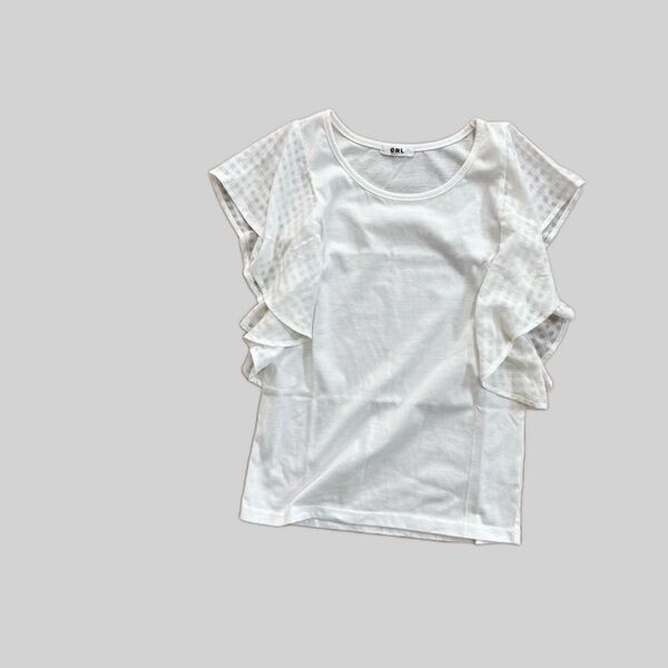 グレイル 異素材デザインカットソー 半袖 ホワイト 半袖Tシャツ トップス Tシャツ カットソー 白 GRL