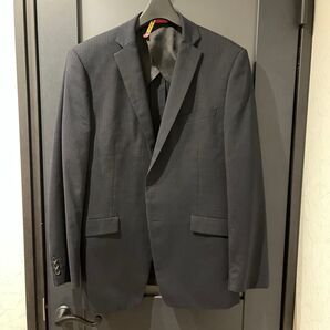 【クリーニング済】ネイビースーツ セットアップ スリーピース AB7 W92cm