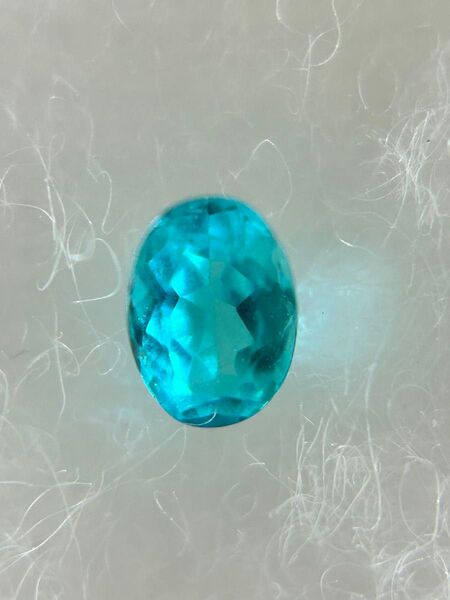 天然パライバトルマリン ルース 0.127ct オーバルカット プールブルー ネオンブルー ブラジル 日独ソーティング