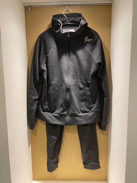 【中古Mサイズ】久保田スラッガー ウエットジャージ上下セット ブラック杢